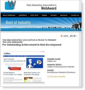 2009-webby 2009 webby 283x300 CityMax.com Wins a WebAward!
