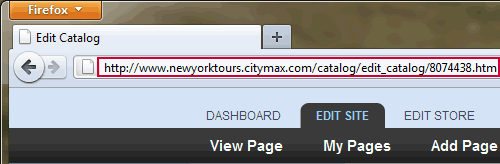 The web address of a page is near the top of your browser window